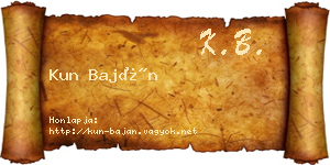 Kun Baján névjegykártya